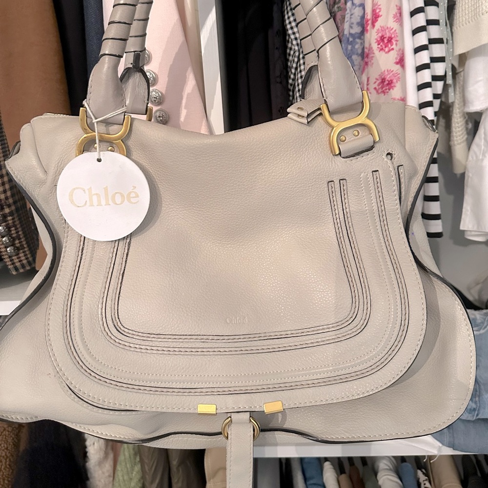 CHLOE- large zip leather saddle bag